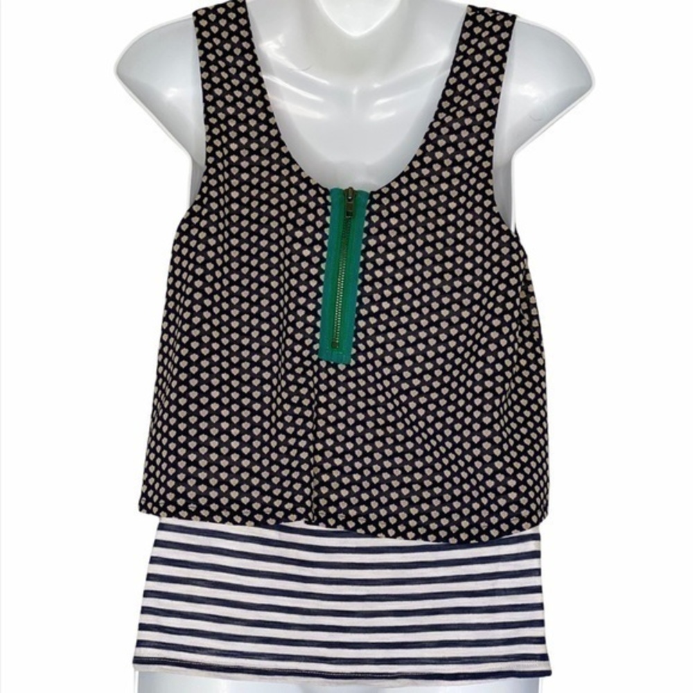 Anthropologie Meadow Rue Navy & White Tank - Picture 3 of 7